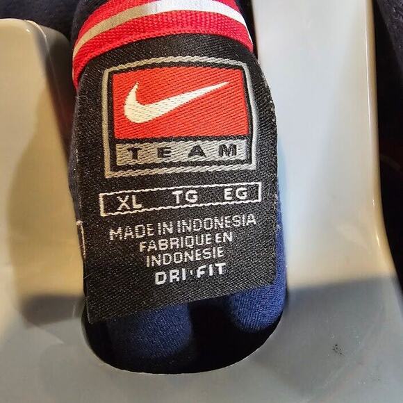 XL Nike Dri-Fit Team Kansas University Polo Shirt Men's Navy Button/Snap Collar - Picture 4 of 10